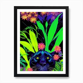 Colorful Black Panther Art Print