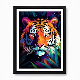 Tiger Geometric Abstract 4 Art Print