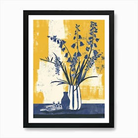 Bluebell Flowers On A Table   Contemporary Illustration 2 Art Print