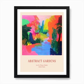 Colourful Gardens Lan Su Chinese Garden Usa 1 Red Poster Art Print