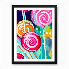 Sweetarts Lollipops Candy Sweetie Abstract Still Life Flower Art Print