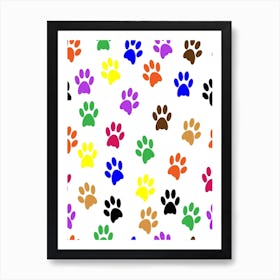 Paw Prints Seamless Pattern Art Print