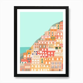 View over the Amalfi Coast, Positano, Italy Art Print