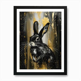 Gold Rabbit 1 Art Print