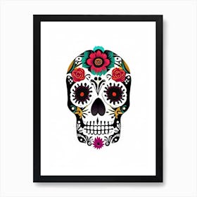 Sugar Skull Day Of The Dead Inspired Skull 3 Mexican Art Print