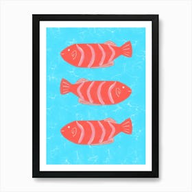 Red Fish Blue Sea Poster Art Print