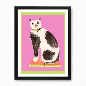 Grumpy Cat Pink Art Print