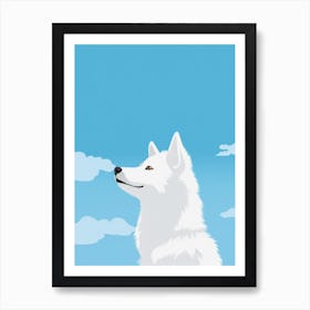 White Wolf In The Sky Art Print