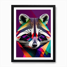 Panama Canal Raccoon Modern Geometric Art Print