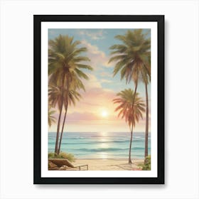 Sunset At The Beach 2 Art Print