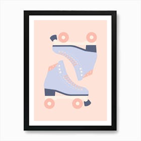 Lavender Retro Roller Skates Art Print