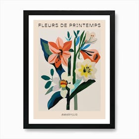 Spring Floral French Poster  Amaryllis 1 Art Print