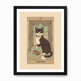 Pisces Cat Art Print