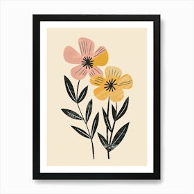 Zurich Flower Market Boho Minimalist Style 1 Art Print