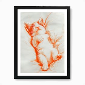 Kitty Sleeping Art Print