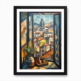 Window View Florence Of In The Style Of Cubism 1 Art Print