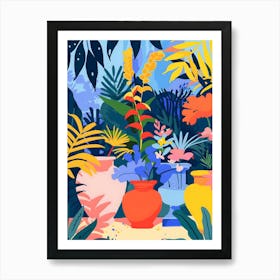 Matisse Inspired, Tropical Garden, Fauvism Style Art Print