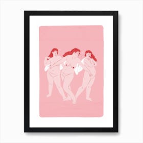 Pink Cherub Ladies Art Print
