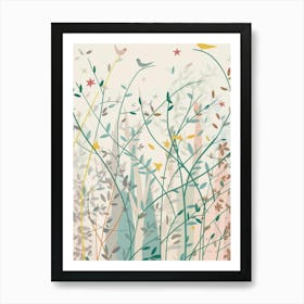 Birds In The Garden Art Print