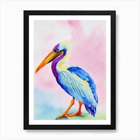 Pelican Watercolour Bird Art Print