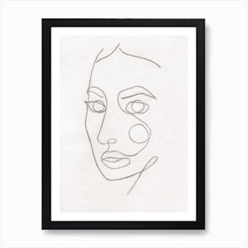 Line art Portrait Of A Woman Art Print