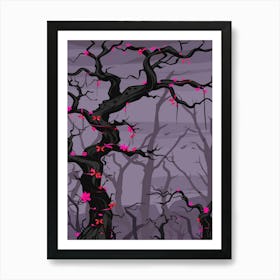 Cherry Blossoms In The Forest Art Print