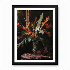 Baroque Floral Still Life Heliconia 1 Art Print