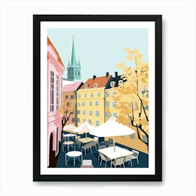 Gothenburg, Sweden, Flat Pastels Tones Illustration 2 Art Print