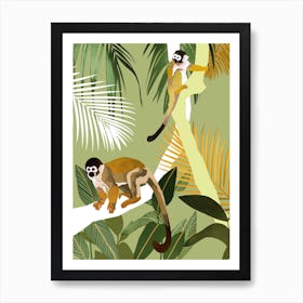 Monkey Friends Art Print