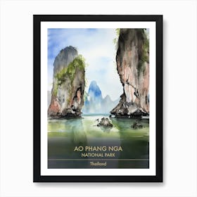 Ao Phang Nga National Park Thailand Watercolour 2 Art Print