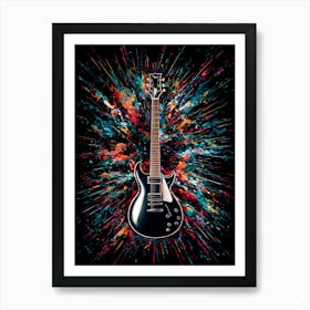 Modern Electric Guitar Oil Painting #2 Art Print