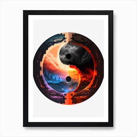 Hell and Heaven Yin and Yang Art Print