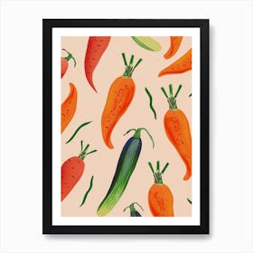 Carrots Pattern Illustration 1 Art Print