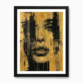 Gold And Black 14 Art Print