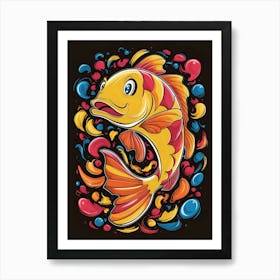 Fish With Bubbles Art Print