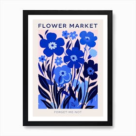 Blue Flower Market Poster Forget Me Not 4 Art Print