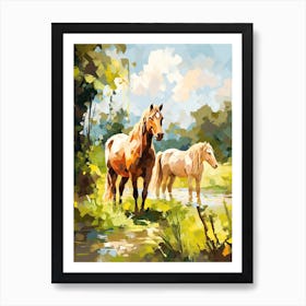 Horses Painting In Monteverde, Costa Rica 1 Art Print