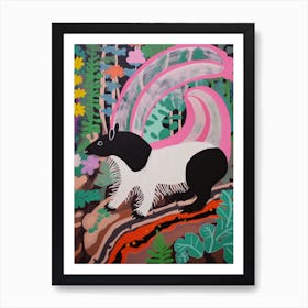 Maximalist Animal Painting Skunk Art Print