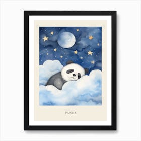 Baby Panda Cub 3 Sleeping In The Clouds Nursery Poster Art Print