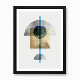 Gold and metal geometry 8 Art Print