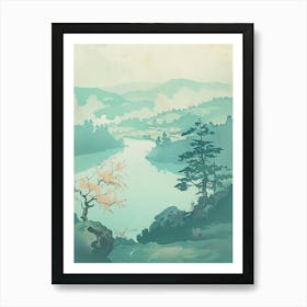 Aizu Wakamatsu Japan 2 Retro Illustration Art Print