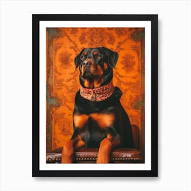 A Rottweiller Dog Art Print