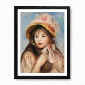 Girl With Pink Bonnet (1894), Pierre Auguste Renoir Poster