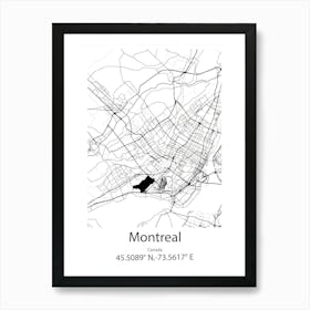 Montreal,Canada Minimalist Map Art Print