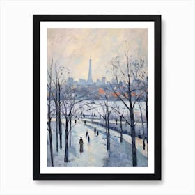 Winter City Park Painting Odaiba Seaside Park Tokyo 2 Art Print