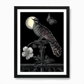 Dark Gothic Pheasant Art Print