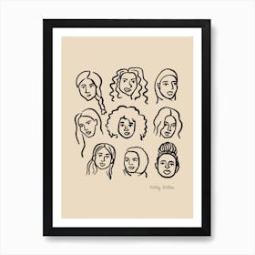 Girls in Black and Tan Art Print