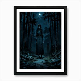 Girl In The Woods 2 Art Print