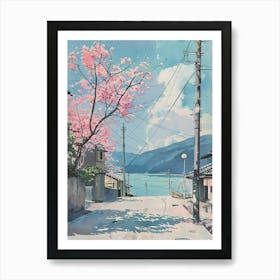 Beppu Japan 2 Retro Illustration Art Print