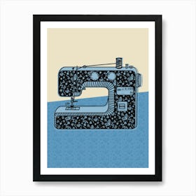 Sew Machine Floral Sewing Abstract Art Print